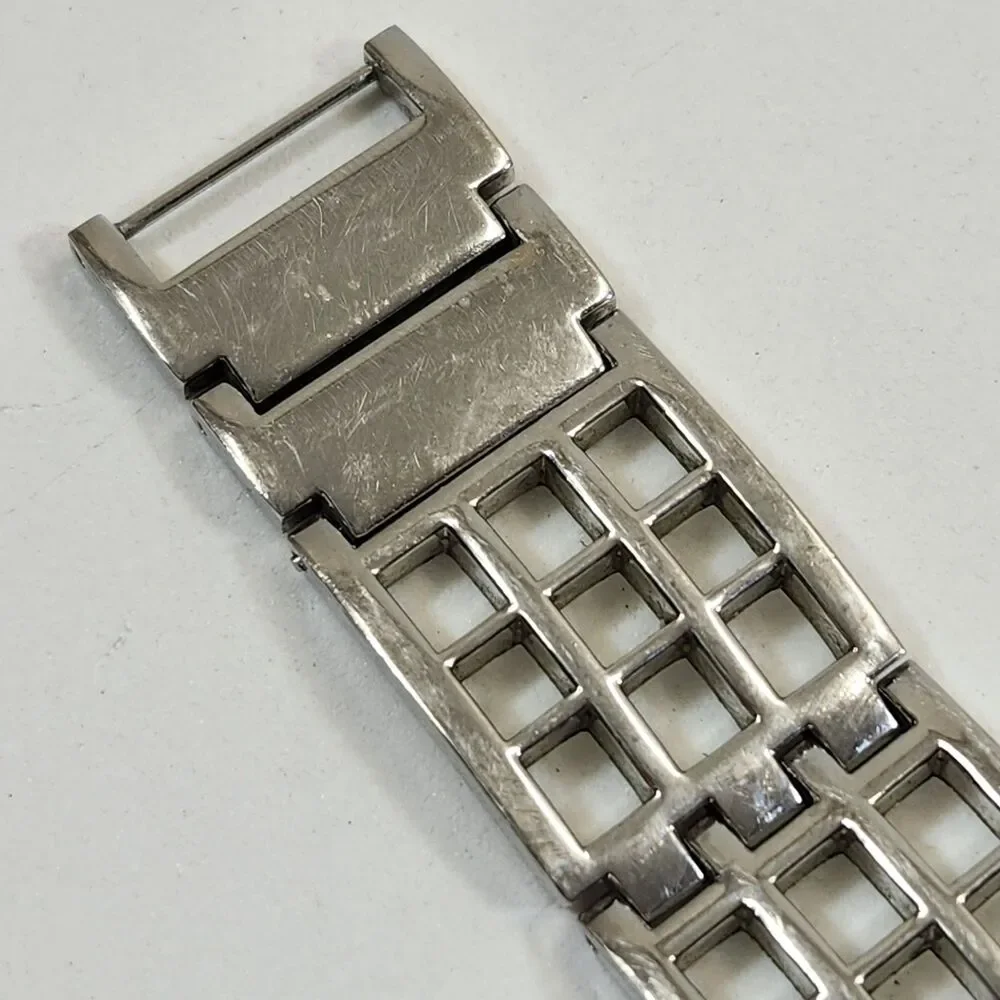 Rumours Watch Women's 28820 Silver Tone Rectangle Quartz Geometric Bracelet VTG